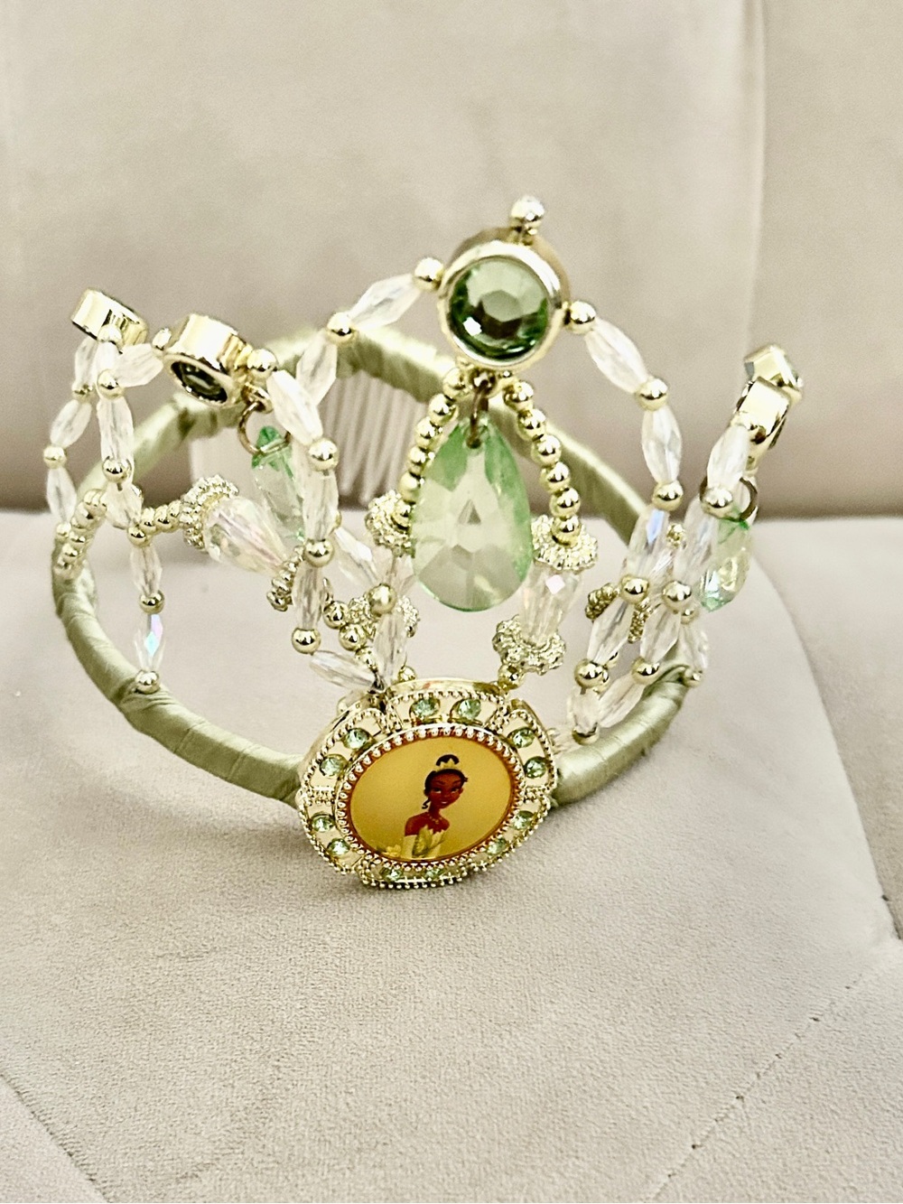 Disney Tiana Green Jeweled Princess Tiara Headband